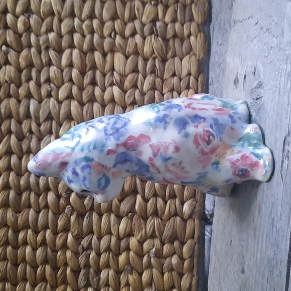 Vintage pastel chintz cottage core handmade decoupage sitting Cat Figurine - Picture 2 of 5